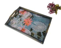 Antika - Ahşap Servis Tepsisi - Kulplu Tepsi - Çay Kahve Servisi Tepsi - kitantik - kitaLog