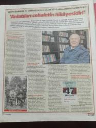 Cumhuriyet Kitap Gazetesi - 9 Aralık 2031 - Sayı 1660 - Yazar Osman Şahin Fotoğrafı - Okumak Yazmak Üzerine Aforizmalar - Spinoza İle Onurlu Hayat - Raina Telgemeier- Taş Ve Gölge