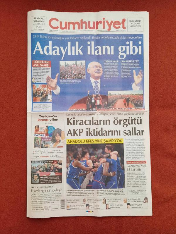 Cumhuriyet Gazetesi 22 Mayıs 2022 Adaylık İlanı Gibi Kiracıların  