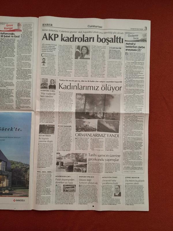 Cumhuriyet Gazetesi 22 Mayıs 2022 Adaylık İlanı Gibi Kiracıların  