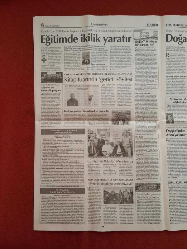 Cumhuriyet Gazetesi 22 Mayıs 2022 Adaylık İlanı Gibi Kiracıların  