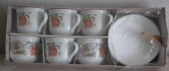 Antika - 6 ADET MEYVE RESİMLİ  ARCOPAL FRANSIZ FİNCAN TAKIMI DUBLE KAHVE FİNCANI KUTULU SIFIR - kitantik - kitaLog