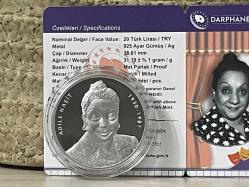 2022 - Adile Naşit Hatıra Parası - Geleneksel Türk Tiyatrosu - Gümüş Sertifikalı - Çil kondisyon