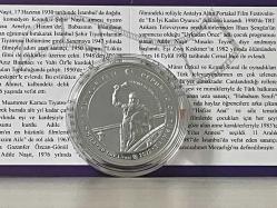 2022 - Adile Naşit Hatıra Parası - Geleneksel Türk Tiyatrosu - Gümüş Sertifikalı - Çil kondisyon