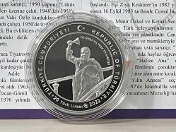 2022 - Adile Naşit Hatıra Parası - Geleneksel Türk Tiyatrosu - Gümüş Sertifikalı - Çil kondisyon