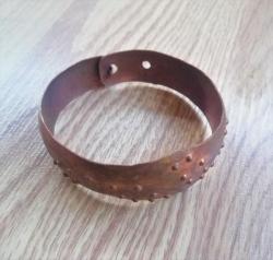 El İşi Otantik Bilezik Gerçek Vintage Pirinç Osmalı Takı NO 93