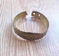 El İşi Otantik Bilezik Gerçek Vintage Pirinç Osmanlı Takı NO 95