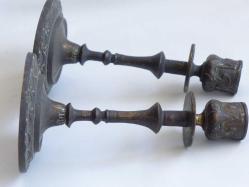 Osmanlı Dönemi Bronz Bir Çift Şamdan