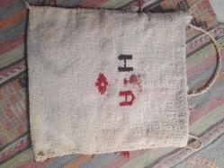 El dokuma yün kök boya antika çanta