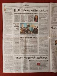 Cumhuriyet Gazetesi 20 Eylül 2012 Mehmet'i Gelince Yok, Sıkıyönetimden Beter, BDP'lilere Çifte Kıskaç,TSK'den Casus Yok Açıklaması, Savcıya Silahlı Saldırı,Direkler 