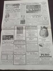 Cumhuriyet Gazetesi - 7 Haziran 1956 - Hürriyet Partisi Vekili Taner Güneşin Adalet Bakanının İddialarına Verdiği Cevaplar - Milli Koruma Tasarısı Dün Kabul Olundu - Orgeneral İsmail Hakkı Tunaboylu- İsmet İnönü Fotoğrafı - Kremli Puro Tuvalet Sabunu İlanı