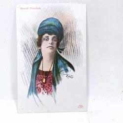 KRT101----DOĞU GÜZELİ BEAUTE ORİANTELE YAŞLI ÇİZİM KADIN KARTPOSTALI
