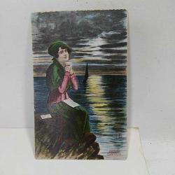 KRT101----DOĞU GÜZELİ BEAUTE ORİANTELE YAŞLI ÇİZİM KADIN KARTPOSTALI