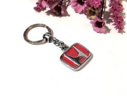 Gümüş - Kırmızı HONDA Araba Anahtarlığı - Metal Anahtarlık