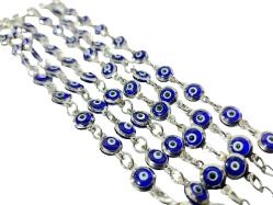 Nazarlık Boncuklu Bileklik - Gümüş Kaplama CAM Nazar Boncuk Bilezik - Nazar Boncuğu - 1 Adet