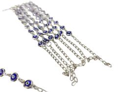 Nazarlık Boncuklu Bileklik - Gümüş Kaplama CAM Nazar Boncuk Bilezik - Nazar Boncuğu - 1 Adet