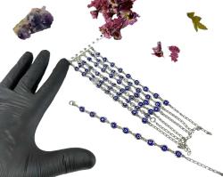 Nazarlık Boncuklu Bileklik - Gümüş Kaplama CAM Nazar Boncuk Bilezik - Nazar Boncuğu - 1 Adet