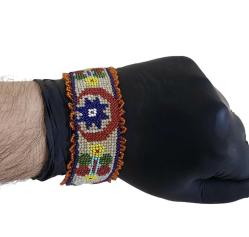 Antika el işi cam boncuk işi bileklik. ay yıldız model. Cezaevi İşi Bileklik - 16cm x 3cm