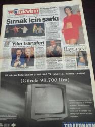 Takvim Gazetesi - 25 Nisan 1996 -Kadir Has'tan 5 Milyarlık Bağış - Anayol'da Çatlak-İbrahim Tatlıses ve Muazzez Ersoy Fotoğrafı - Yıldız Kenter - Olacak O Kadar - Bülent Ecevit Yakında Seçim Olabilir - 32 Milyara Koltuk - Kupa Galatasaray'ın