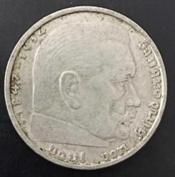 1939 B Nazi Dönemi Gümüş 2 Mark Ç.Ç.T