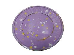 Antika 4 Adet Teneke Tabak - Mor Renkli Metal Tabaklar