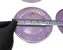 Antika 4 Adet Teneke Tabak - Mor Renkli Metal Tabaklar