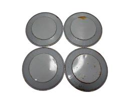 Antika 4 Adet Teneke Tabak - Mor Renkli Metal Tabaklar