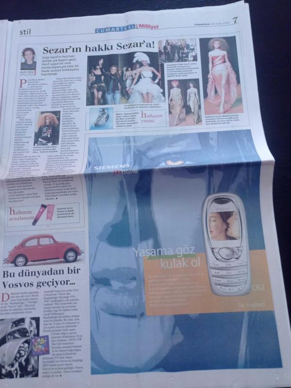 Milliyet Cumartesi Gazetesi 24 Ocak 2004 Gayrettepe Çevre  