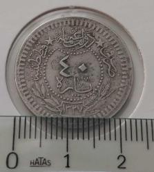1327-8 SULTAN REŞAT ORİJİNAL NİKEL 40 PARA P1ŞŞ2 NADİRDİR