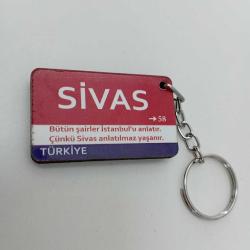 Antika - Sivas Sokak Tabelası Temalı (Mdf) Baskılı Anahtarlık - kitantik - kitaLog