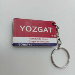 Yozgat Sokak Tabelası Temalı (Mdf) Baskılı Anahtarlık