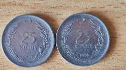 25 Kuruş 1963 (Ters/düz Takım) ÇÇT++
