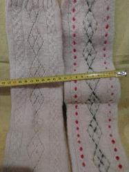 YÜN ÇORAP, EL İŞİ YAPAĞI ÇORAP, KÖK BOYA SÜSLEMELİ.