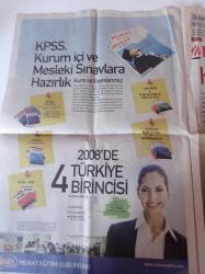 Milliyet KPSS Gazetesi - 24 Ekim 2008 - Murat Eğitim Kurumları - Açıköğretim - KPSS - - Türk Eğitim Sen Genel Başkanı İsmail Koncuk - ÖSYM'den KPSS Haritası - Levent Kayalarlı Fotoğrafı