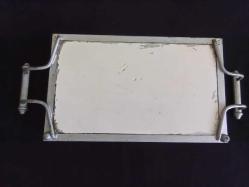 Vintage Çiçek desenli, damgalı Taş Tepsi