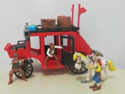 Kırmızı Posta Arabası red kit düldül kovboy lucky luke vintage koleksiyon Antika nostalji tasarım