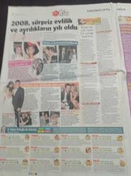 Milliyet Cafe Gazetesi - 16 Aralık 2008 - 2008'in Jet Ayrılıkları - Süreyya Yalçın ve Önder Bekensir - Tuba Büyüküstün 25 Yaş Paniği Yaşıyormuş- Sezen Aksu -  Yaşar Gaga - Beyazıt Öztürk - Sertab Erener