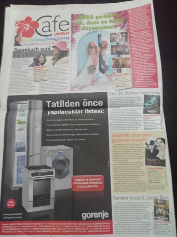 Milliyet Cafe Gazetesi 18 Temmuz 2008 Çağla Kubat Ve Oktay  