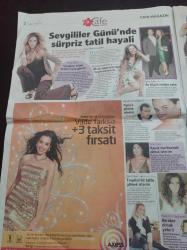 Milliyet Cafe Gazetesi - 12 Şubat 2008 - Teoman Kendimi İşsiz Gibi Hissediyorum - Hande Subaşı 14 Şubat Hayalim Romantik Bir Gezi - Tarkan'dan Sevgiliye Sürpriz Doğum Günü - Gulben Ergen Son Şarkısı Facebook'u Hala Arıyor