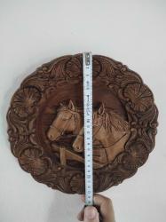 70 Yıllık Ağaç oyma duvar tabağı