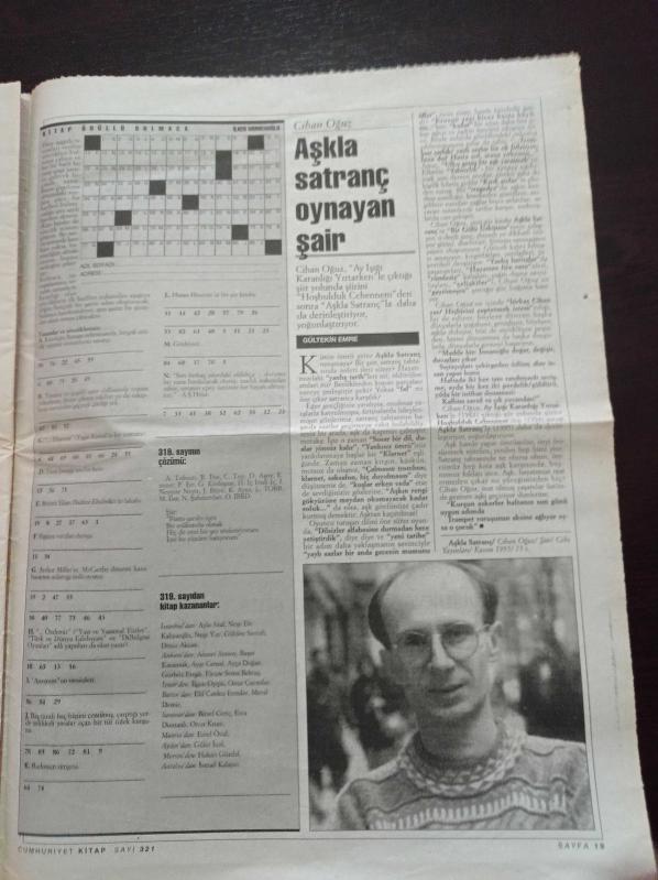 Cumhuriyet Kitap Gazetesi 11 Nisan 1996 Sayı 321 Kardelen den  