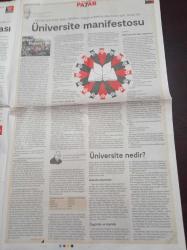 Cumhuriyet Pazar Gazetesi - 1 Nisan 2018 - Sayı 13 - Üç Kelebek Kendi Kozalarında - Bartu Küçükçağlayan - Üniversite Fikret'tir - Mekteb-i Sultani - Boğaziçi Üniversitesi - Güvercin Tedirginliği - Edebiyat Ve Kötülük - B Sınıfı Dövüş Filmi Misilleme - Taş Gibi Kim Wilde- Beyoğlu Attık Marjinal Arapların - Deniz Seki