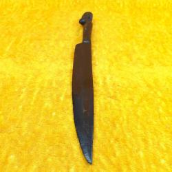 VINTAGE EL OYMA ABANOZ AĞACI , AFRİKALI KADIN BAŞI FİGÜRLÜ , HANÇER FORMLU ZARF AÇACAĞI