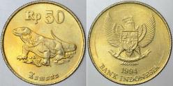 Efemera - ENDONEZYA 50 RUPİAH 1994. KOMODO EJDERİ TEMALI. ÇİL KONDİSYON. - kitantik - kitaLog