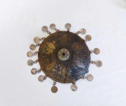 Antika Osmanlı Tepelik - Alpaka Gelin Başı Süsü - Saçaklı Tepelik - Taşlı Parça