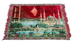 Antika - Eskilerden Duvar Halısı - Kadife Kumaş Aya Sofya - Boğaz Köprüsü - Türk Bayrağı Harika Tasarım - Halı - Kilim - kitantik - kitaLog