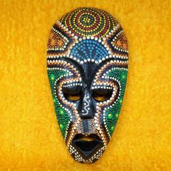 VINTAGE EL YAPIMI AHŞAP AFRİKA MASK BOY 25 cm