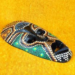 VINTAGE EL YAPIMI AHŞAP AFRİKA MASK BOY 25 cm