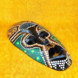 VINTAGE EL YAPIMI AHŞAP AFRİKA MASK BOY 25 cm