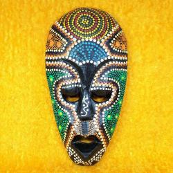 VINTAGE EL YAPIMI AHŞAP AFRİKA MASK BOY 25 cm